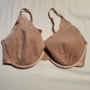 Soma Bra 38DD Lighted Lift Lace Plunge, Tan Nude